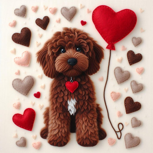 Felt Cockapoo Birthday Card