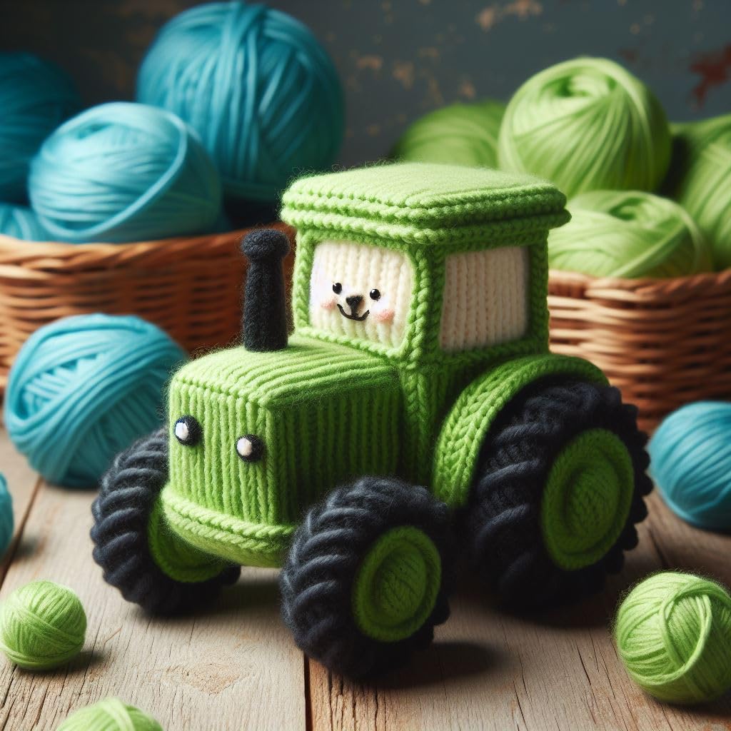 Knitted Tractor Blank Card