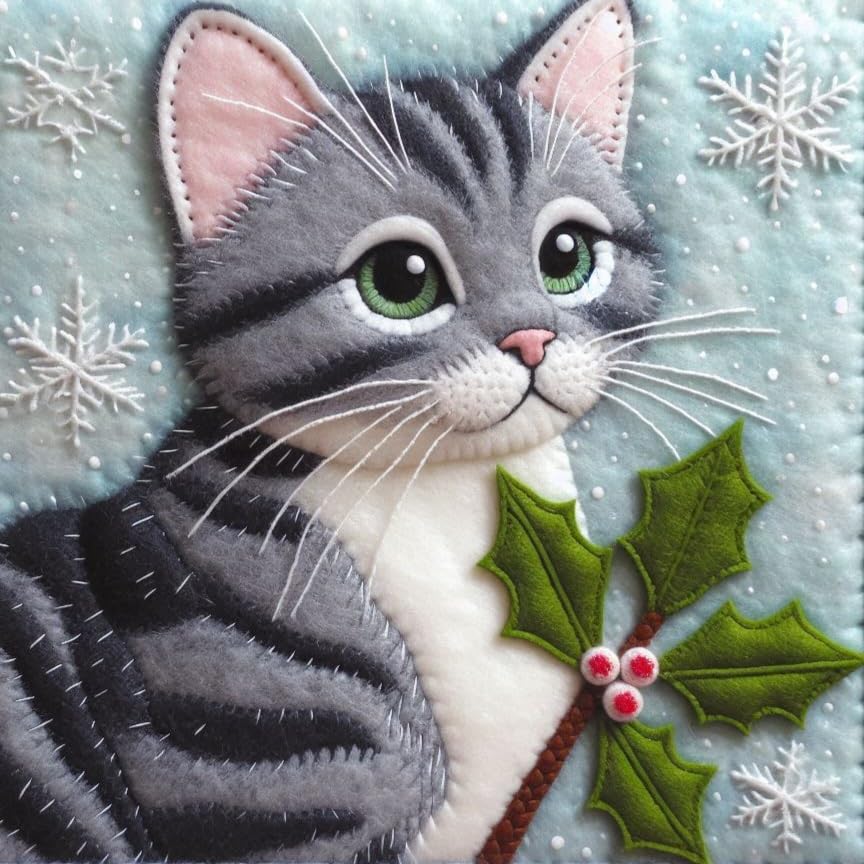 Tabby Cat Christmas Card