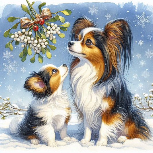 Papillon Christmas Card