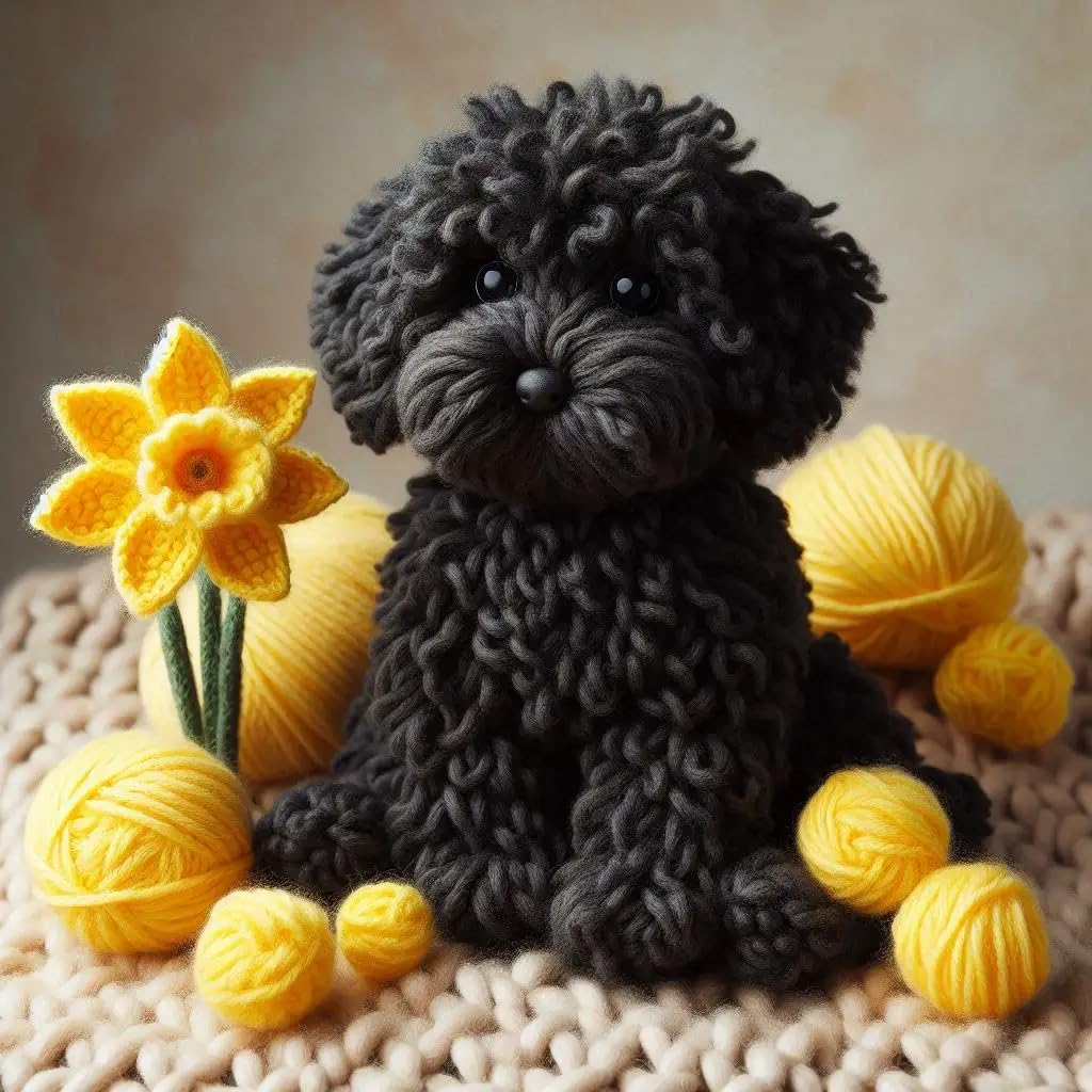Cockapoo Daffodil Birthday Card