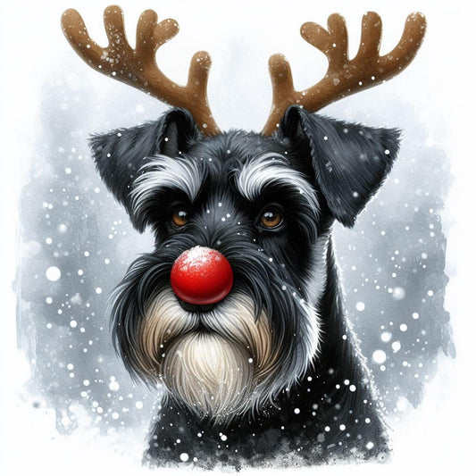Black Schnauzer Christmas Card