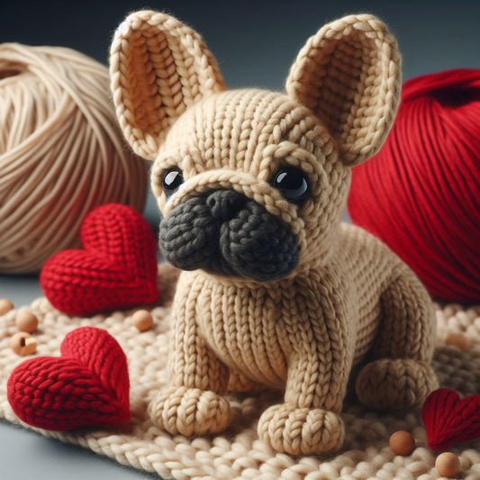 Frenchie Knitted Card