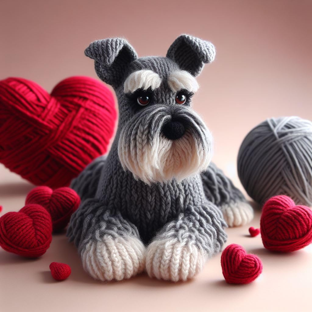 Knitted Schnauzer Card