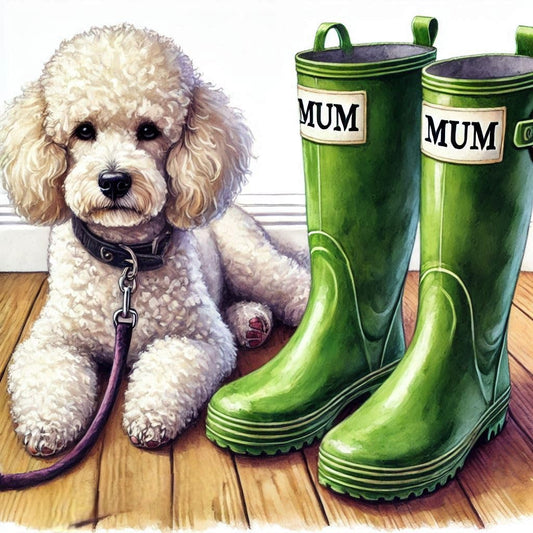 White Poodle Mothers Day Card