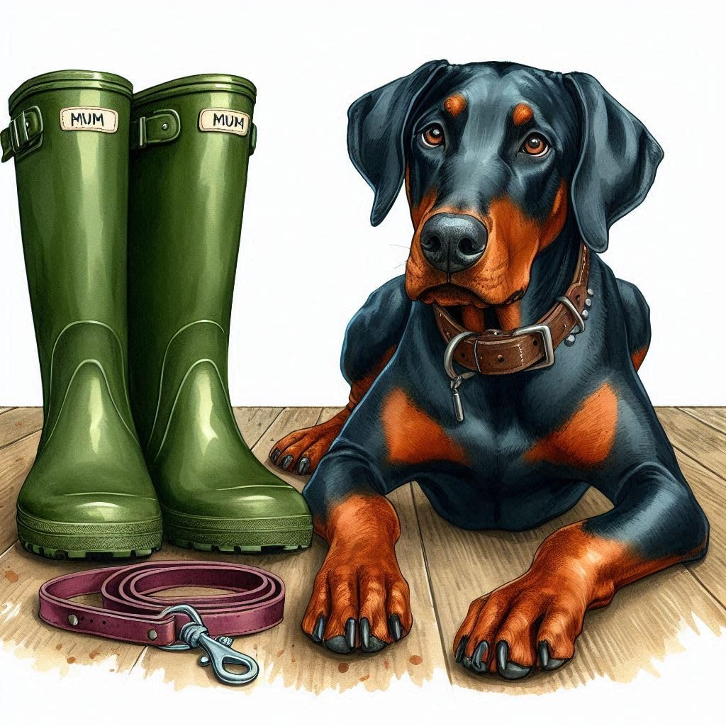 Doberman Mothering Sunday Card