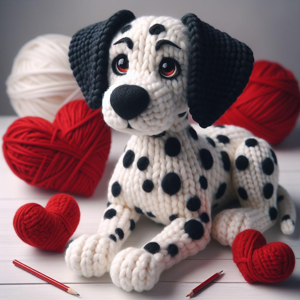Knitted Dalmatian Card