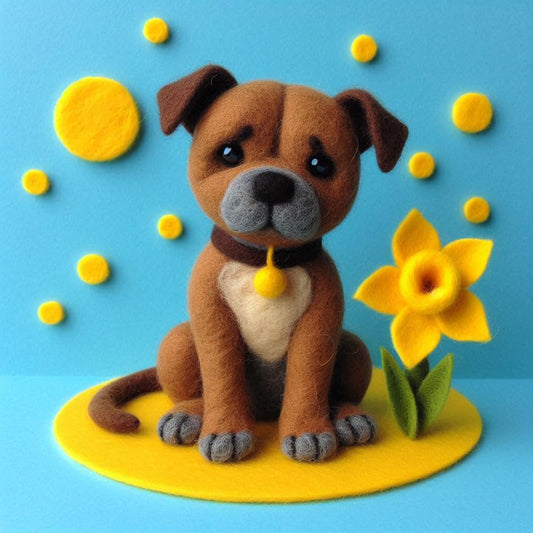 Staffy Daffodil Card