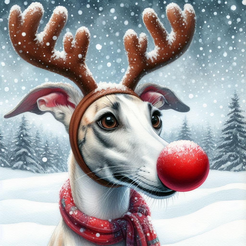Whippet Christmas Card