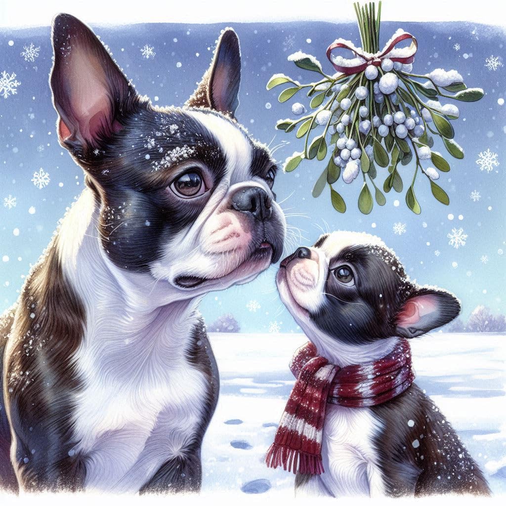 Pack of Boston Terrier Christmas Cards