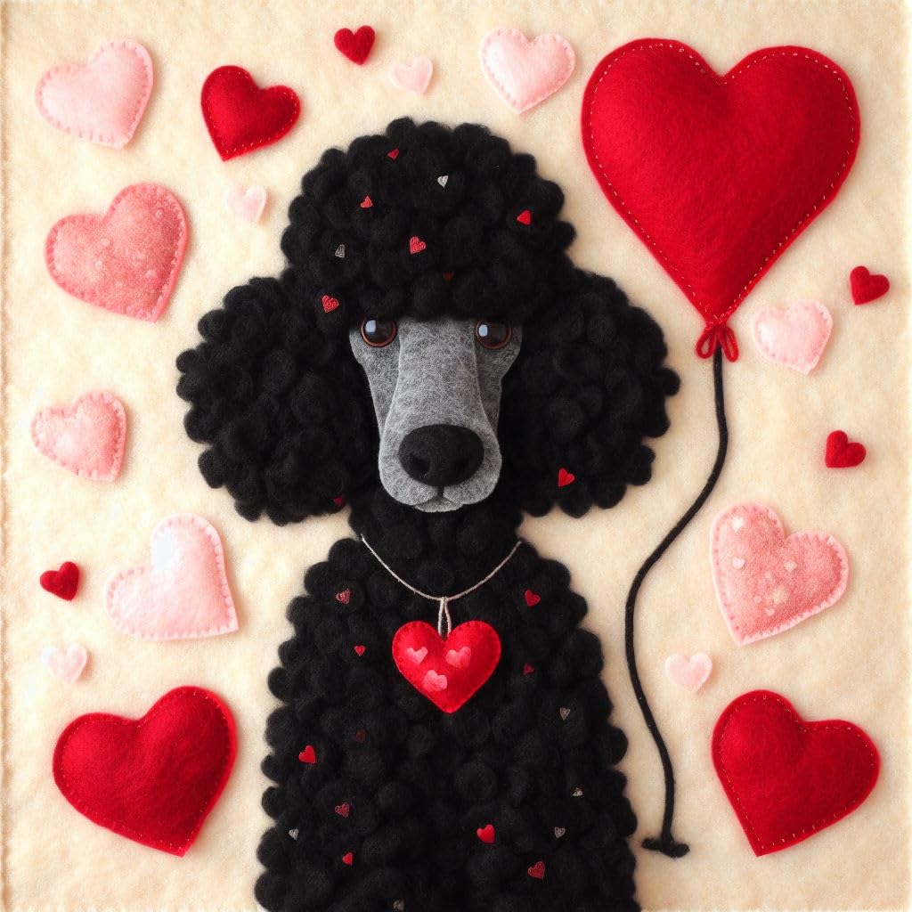 Felt Poodle Card