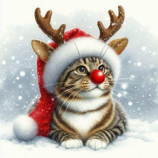 Tabby Cat Christmas Card