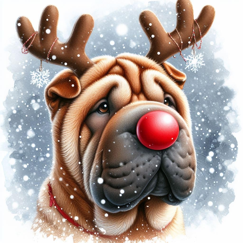 Shar Pei Christmas Card