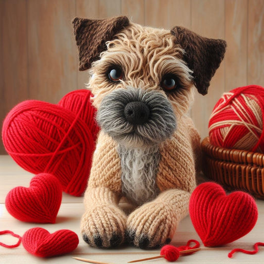 Knitted Border Terrier Card