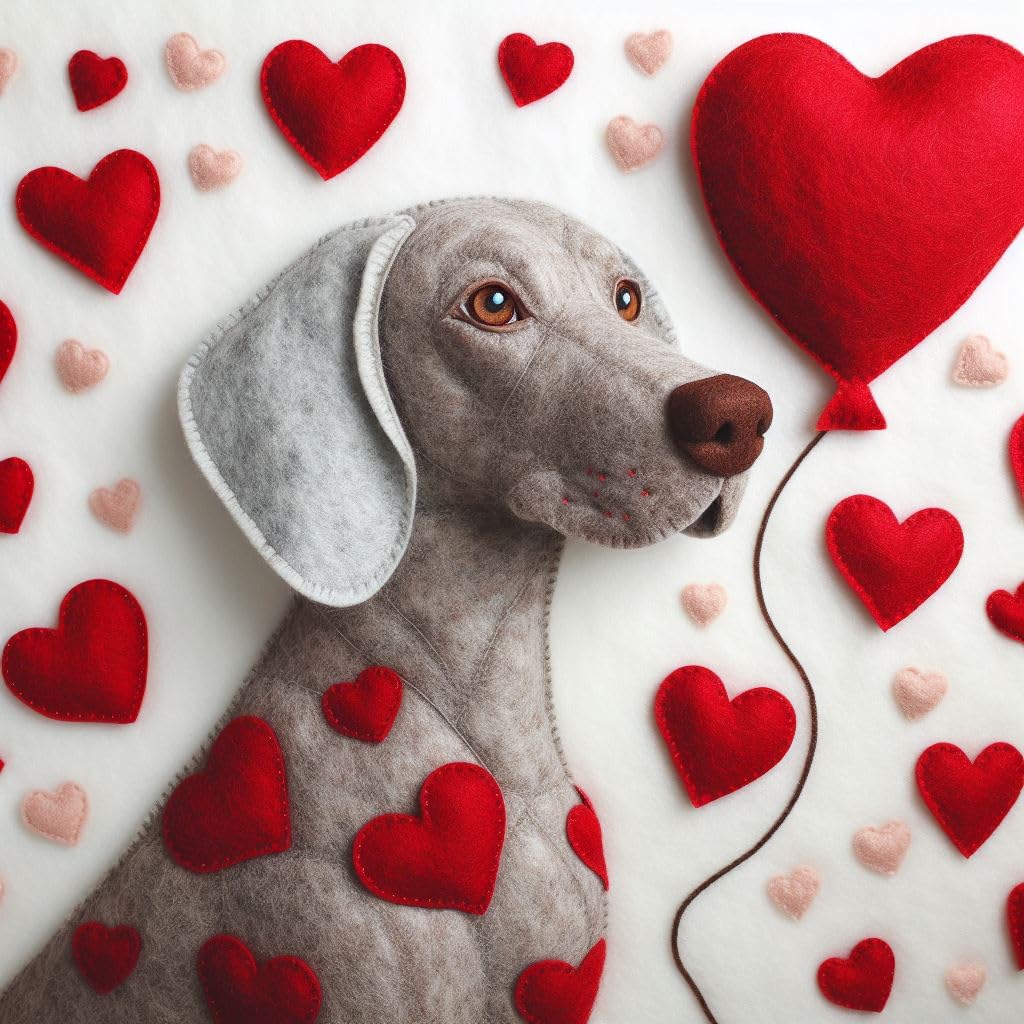 Felt Weimaraner Card