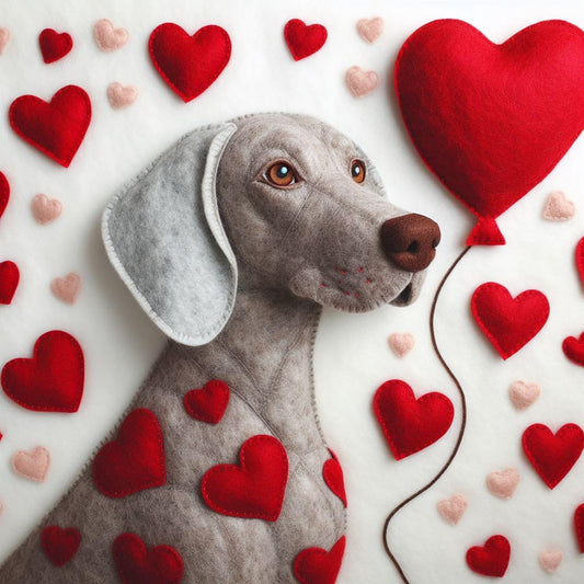 Felt Weimaraner Card