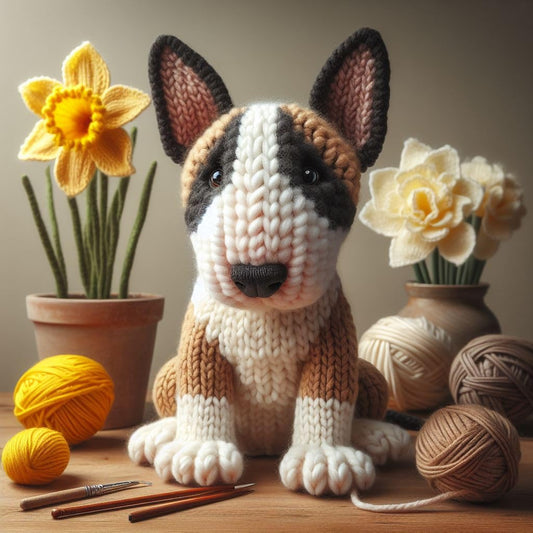 Bull Terrier Daffodil Card
