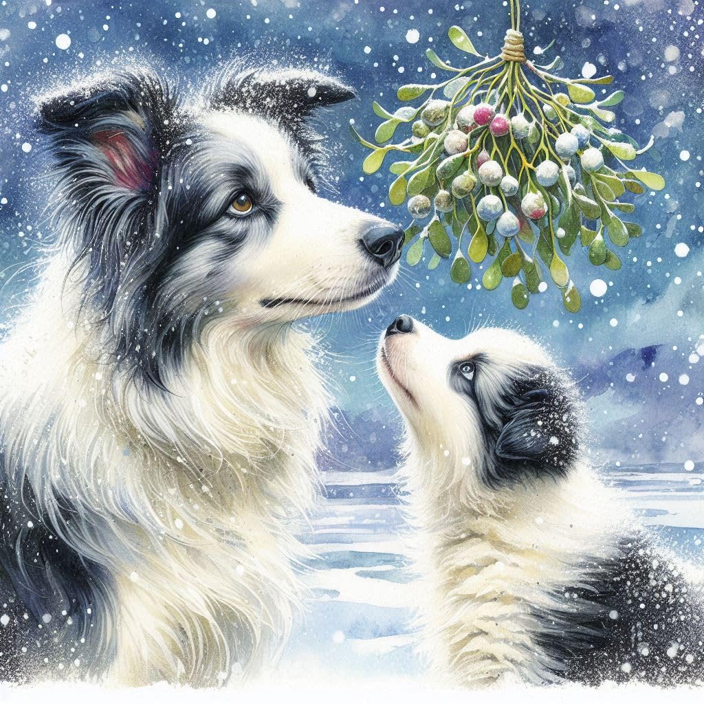 Border Collie Christmas Card