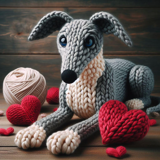 Knitted Greyhound Card