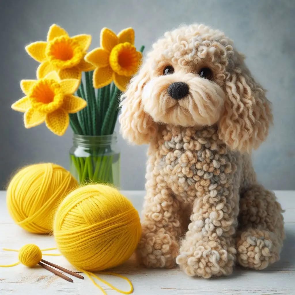 Cockapoo Daffodil Mothers Day Card