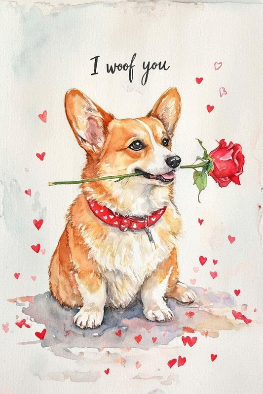 Corgi Valentine Card