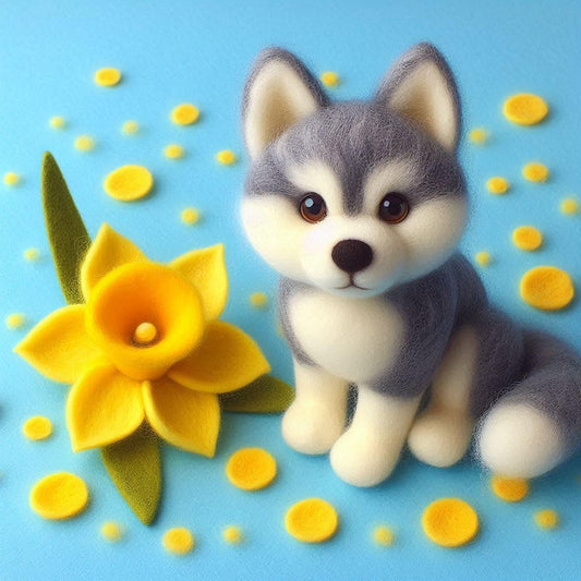 Husky Daffodil Card