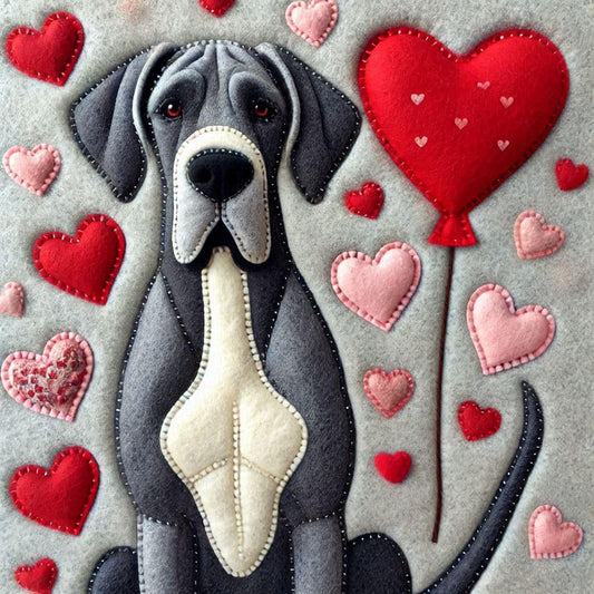 Great Dane Felt Greeting Card