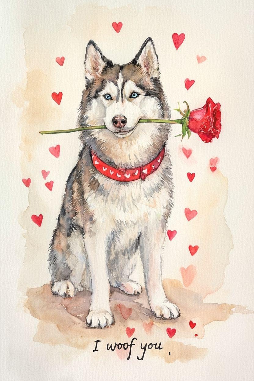 Husky Valentine Card