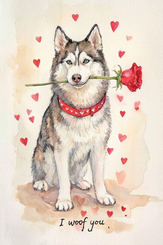 Husky Valentine Card