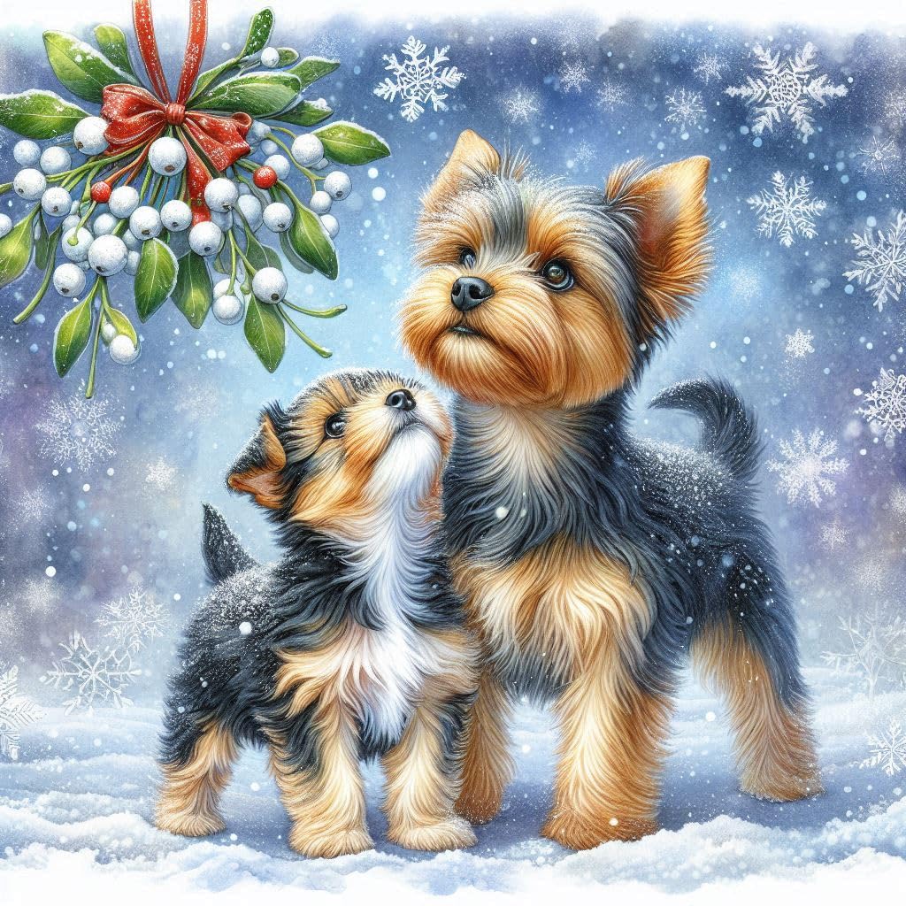 Pack of Yorkshire Terrier Christmas Cards