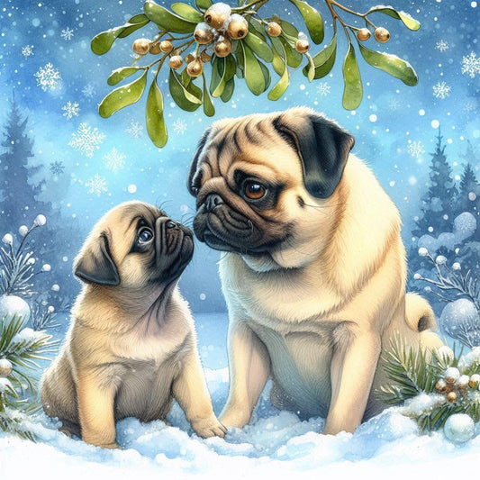 Pug Christmas Card