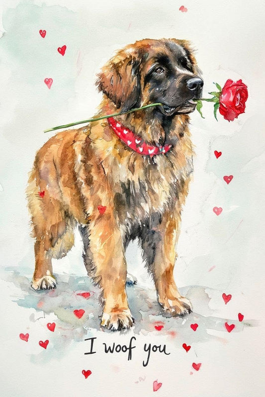 Leonberger Valentine Card
