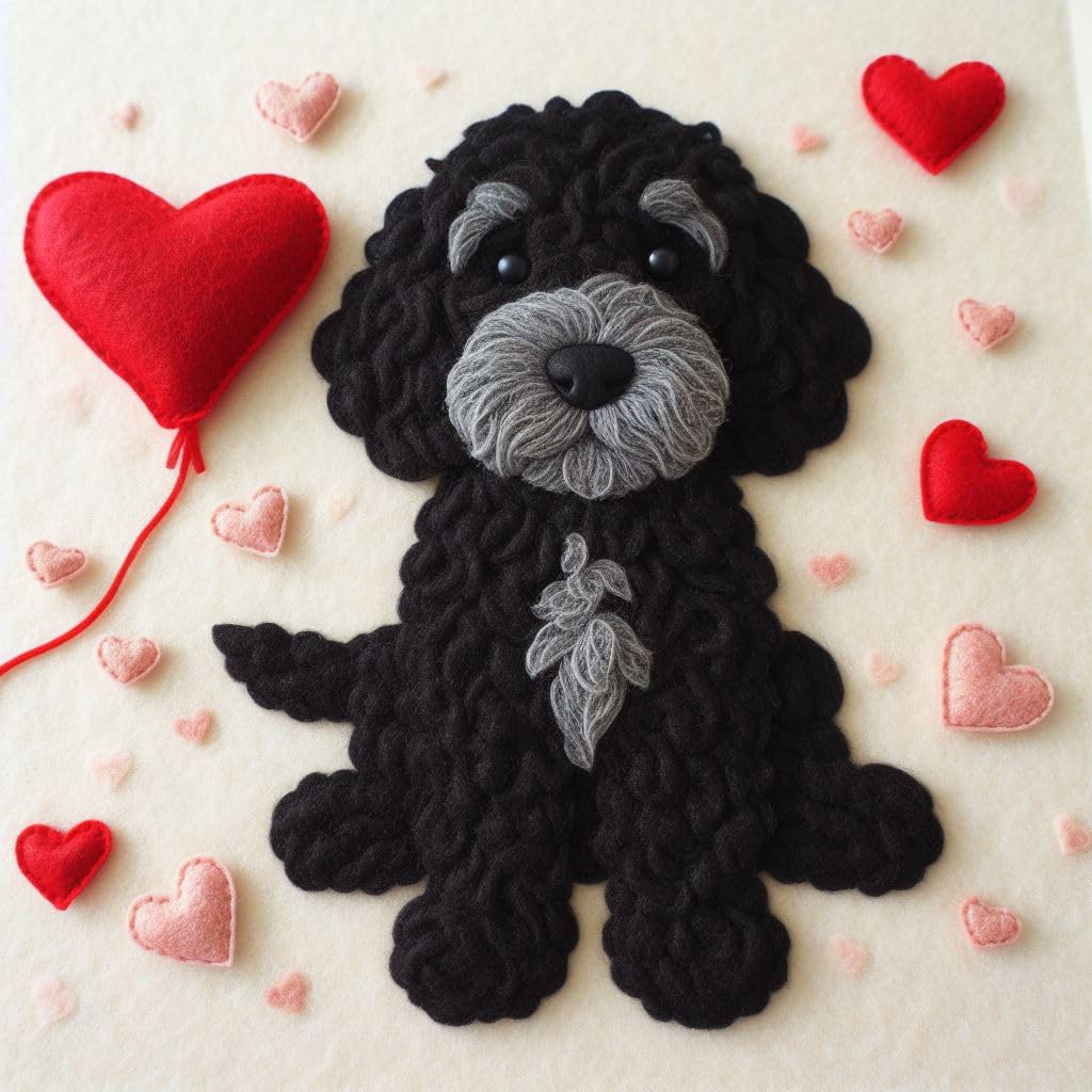 Felt Cockapoo Birthday Card