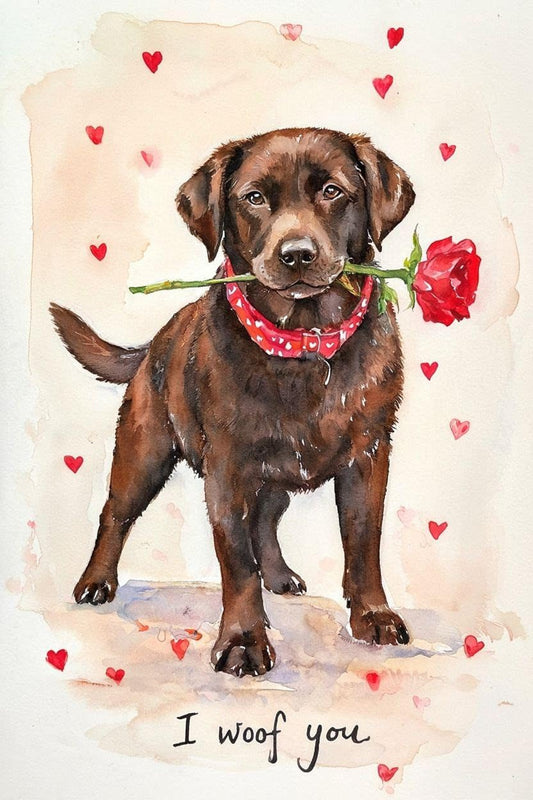 Chocolate Lab Valentine Card