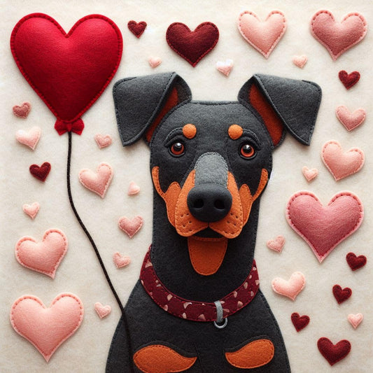 Doberman Felt Card