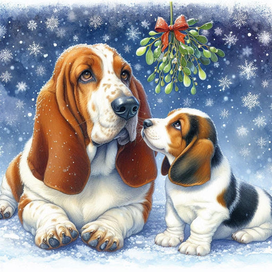 Basset Hound Christmas Card