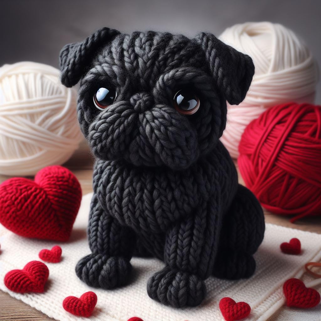 Knitted Pug Card