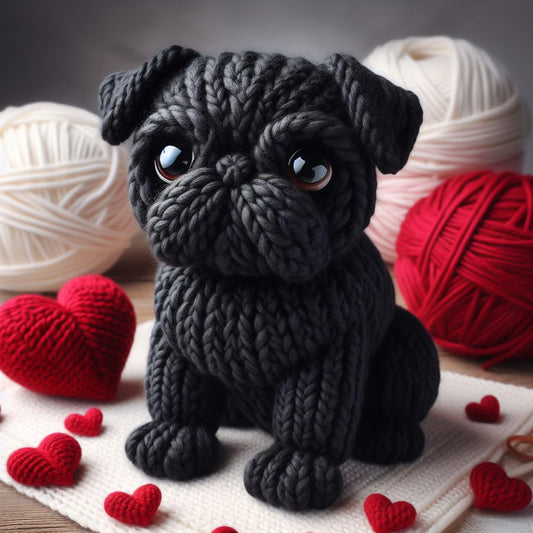 Knitted Pug Card