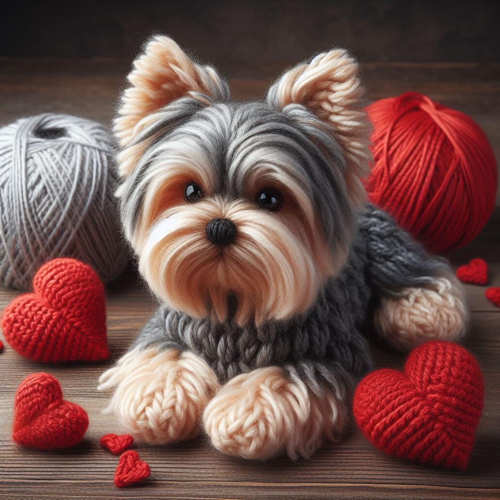 Yorkshire Terrier Knitted Card