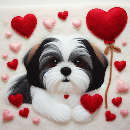 Felt Shih Tzu Greeting Card