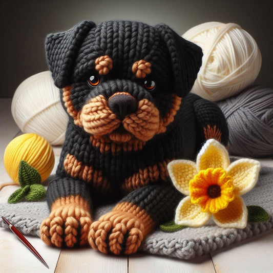 Rottweiler Daffodil Card