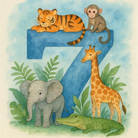 7th Birthday Zoo Card
