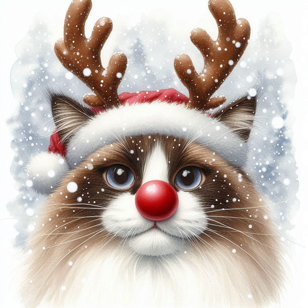 Ragdoll Cat Christmas Card