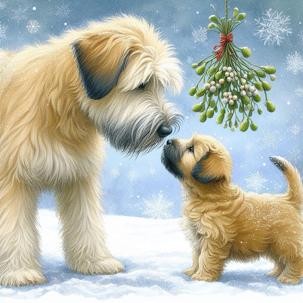 Wheaten Terrier Christmas Card 