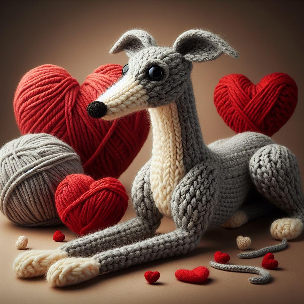 Whippet Knitted Card