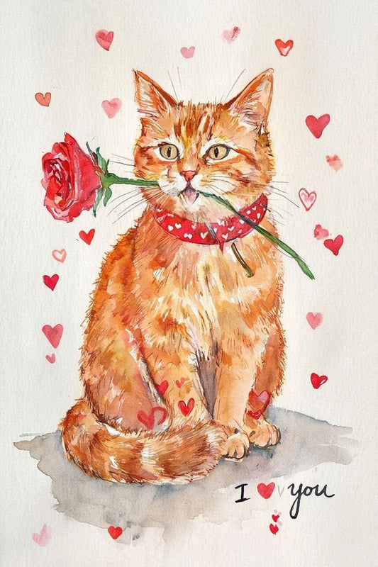 Ginger Cat Valentine Card