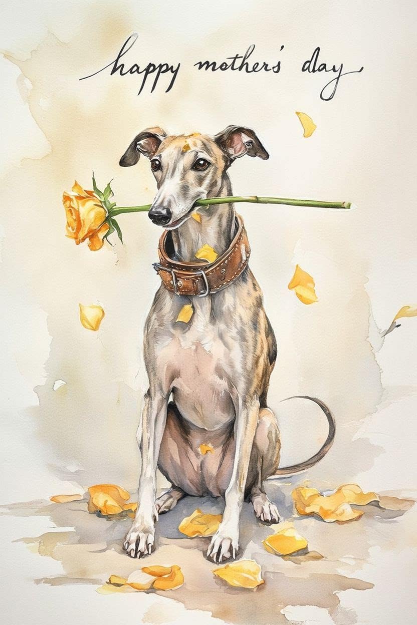 Whippet Mothers Day Card