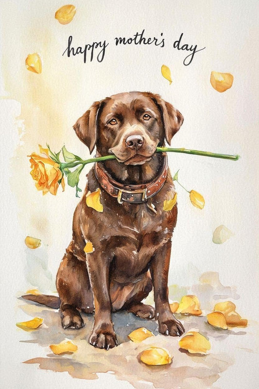 Chocolate Lab Mothering Sunday Card