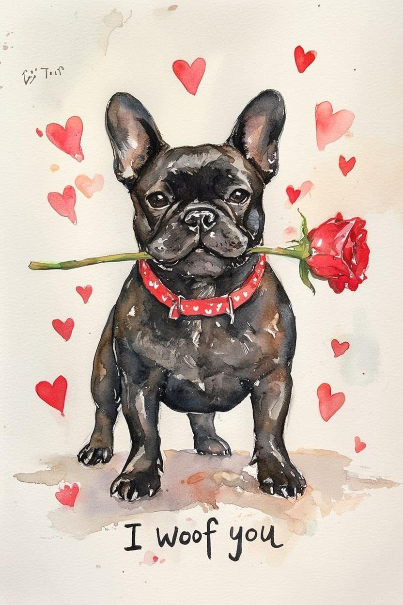 French Bulldog Valentine Card