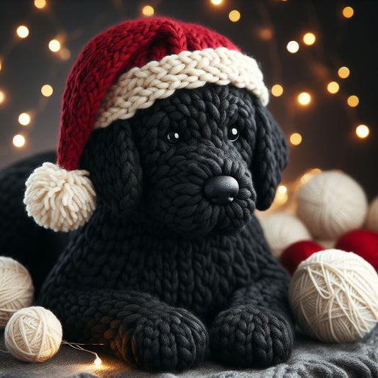 Black Lab Knitted Card